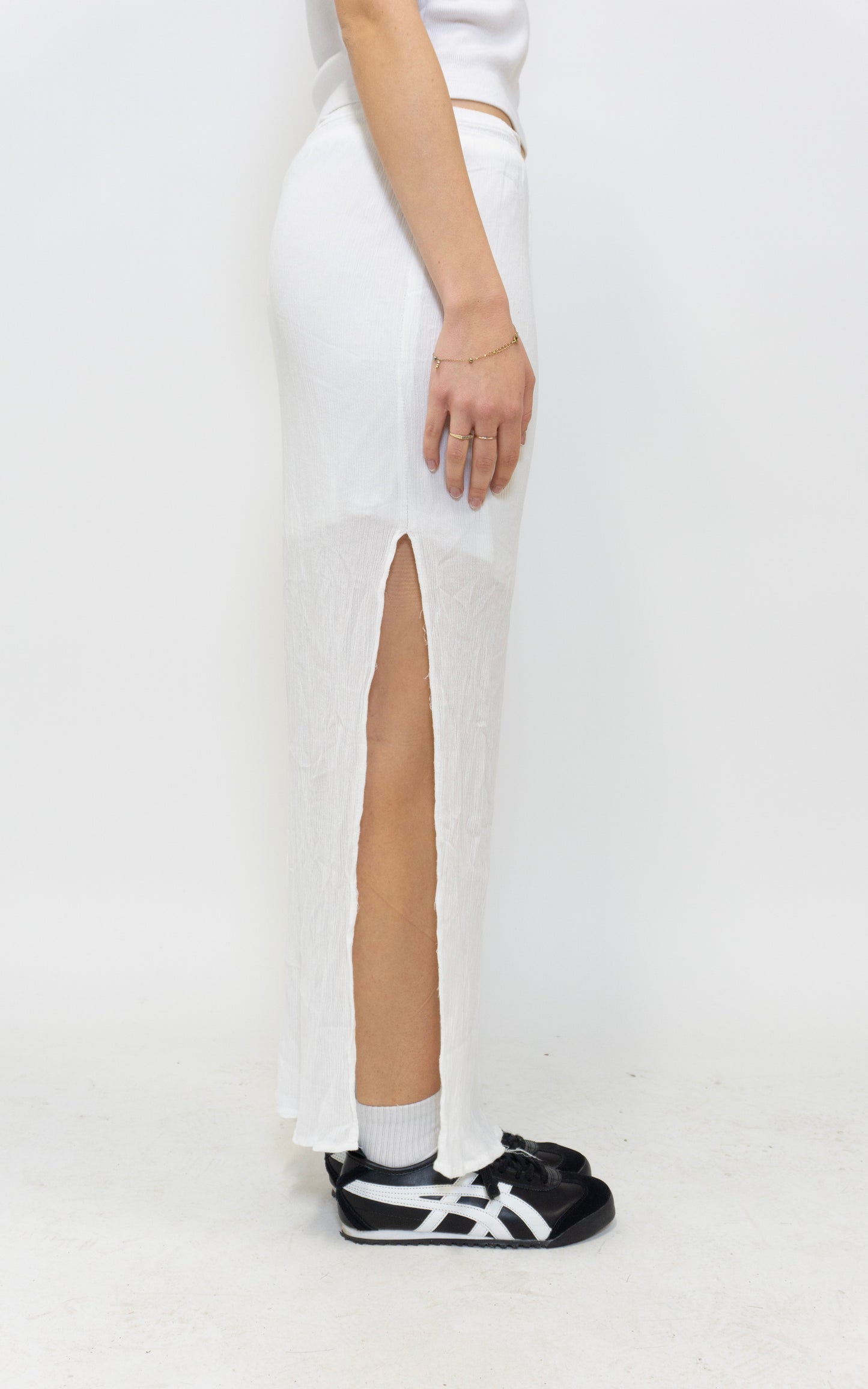 White Slit Maxi Skirt