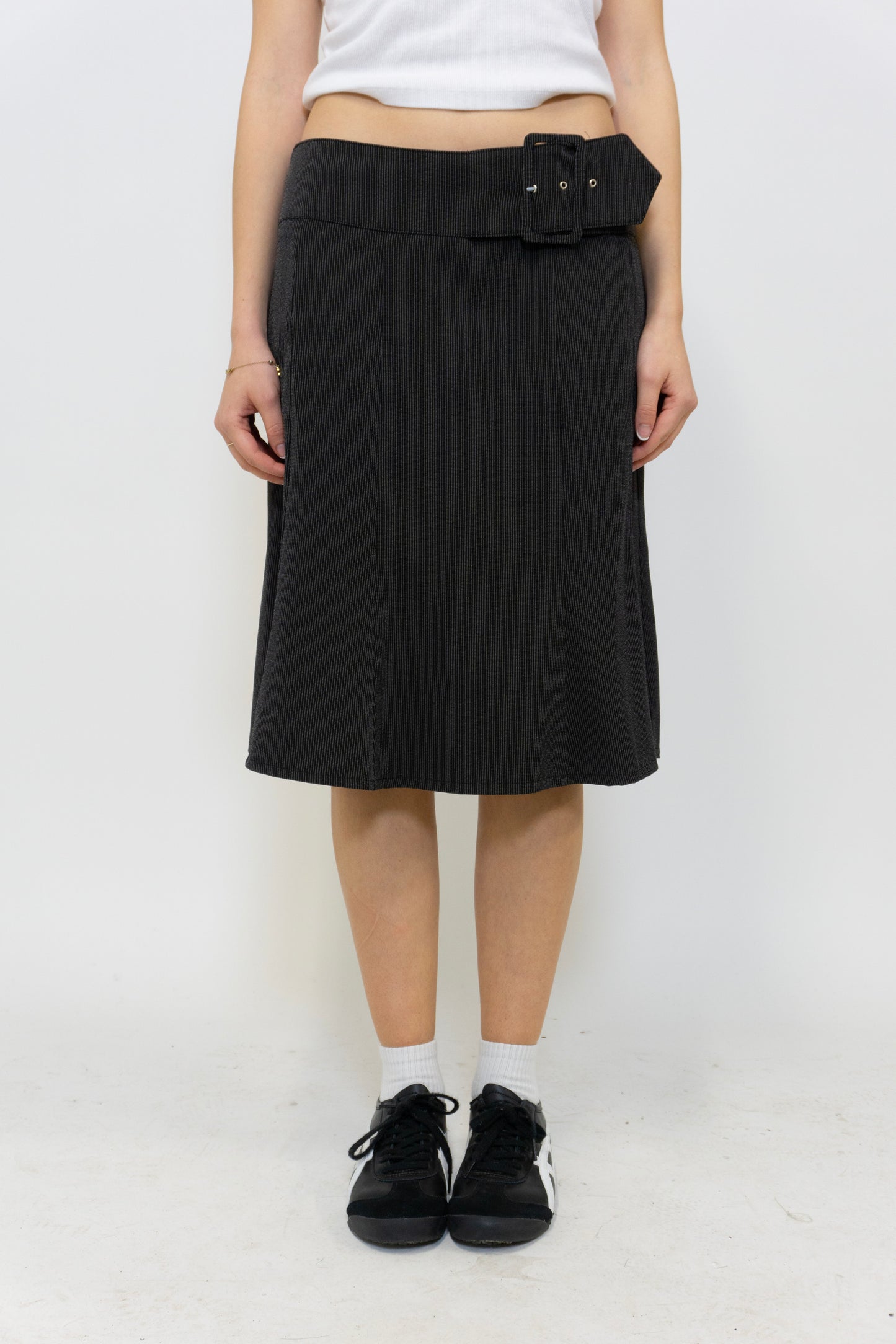 Dark Grey Belt Skirt