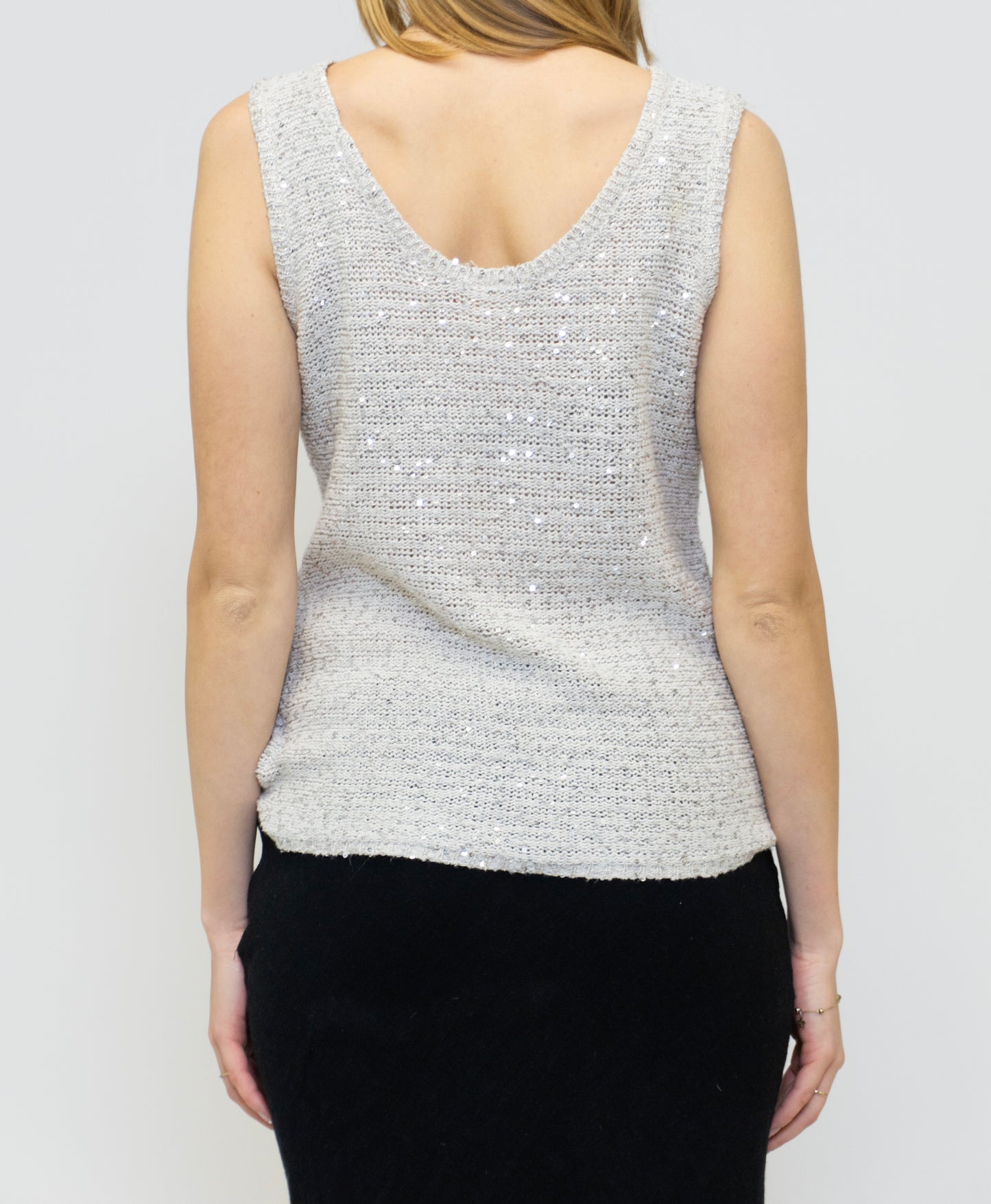 Sparkly Silver Tank Top