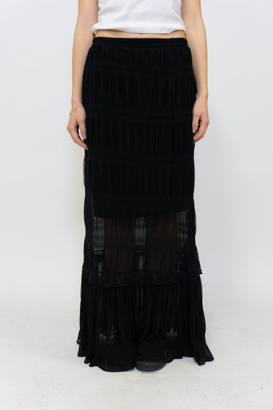 Black Lace Maxi Skirt
