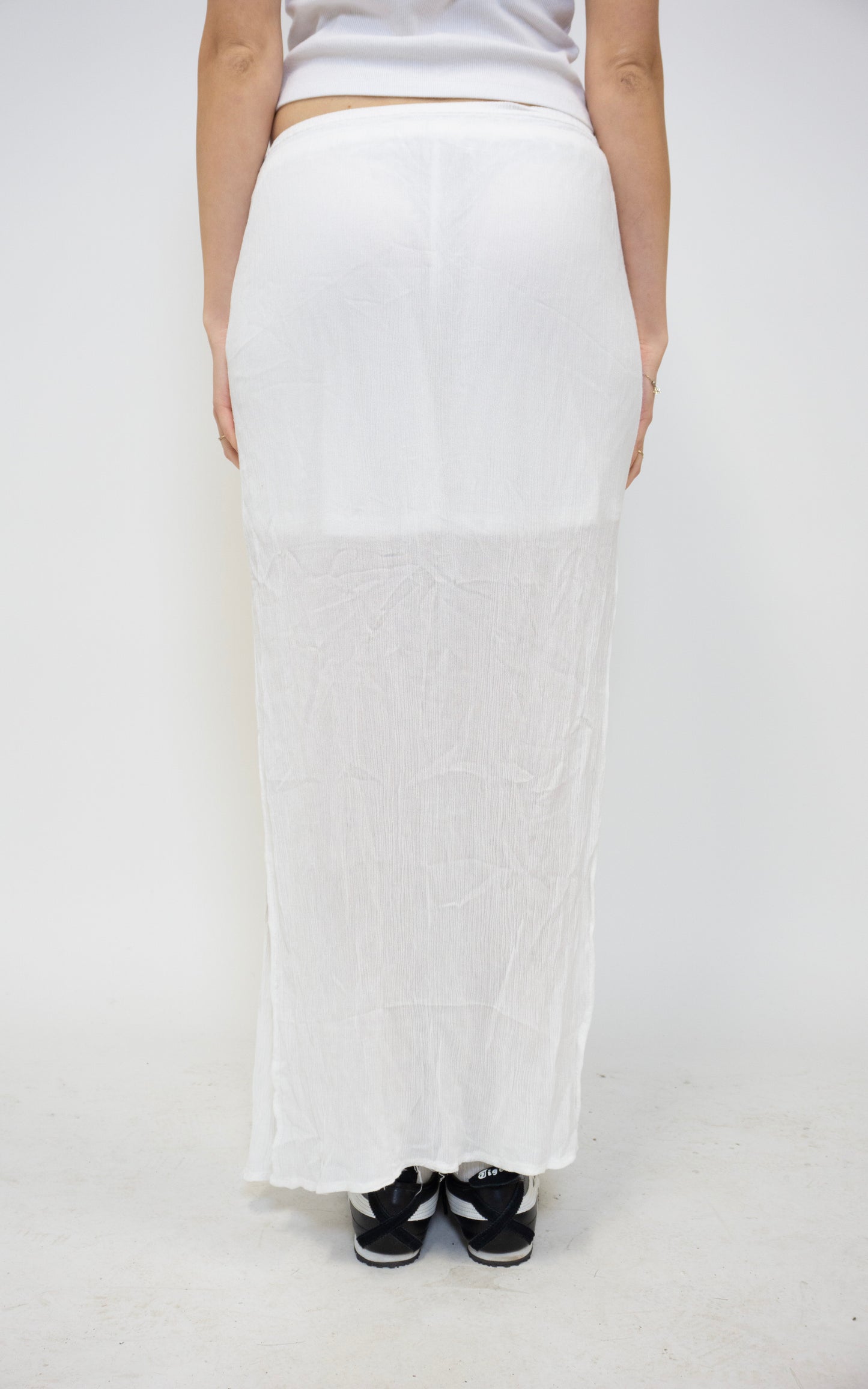 White Slit Maxi Skirt