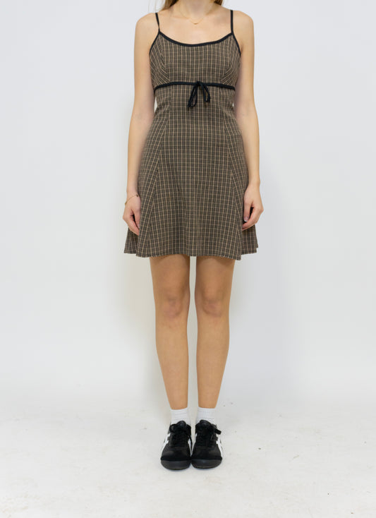 Brown Plaid Dress