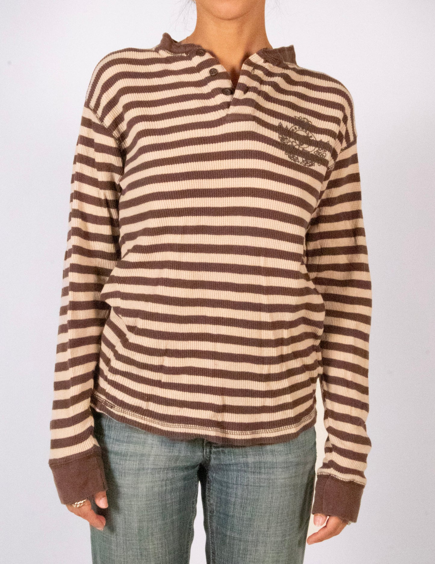 Brown and Beige Striped Longsleeve