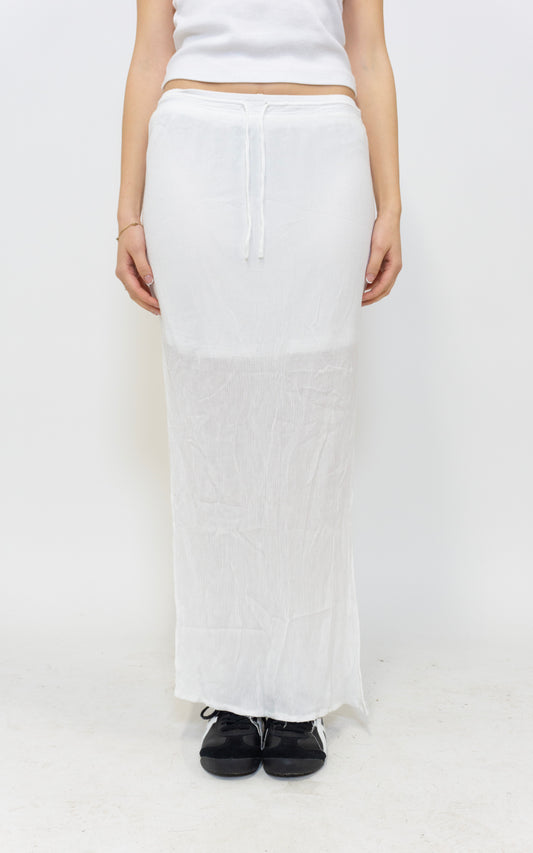 White Slit Maxi Skirt