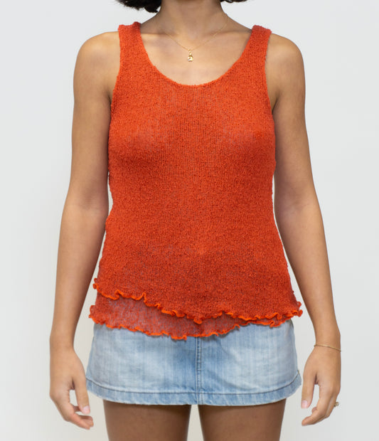 Orange Ruffled Top