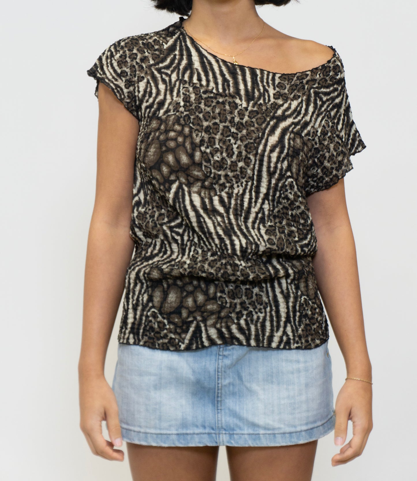 Animal Print Chiffon Top