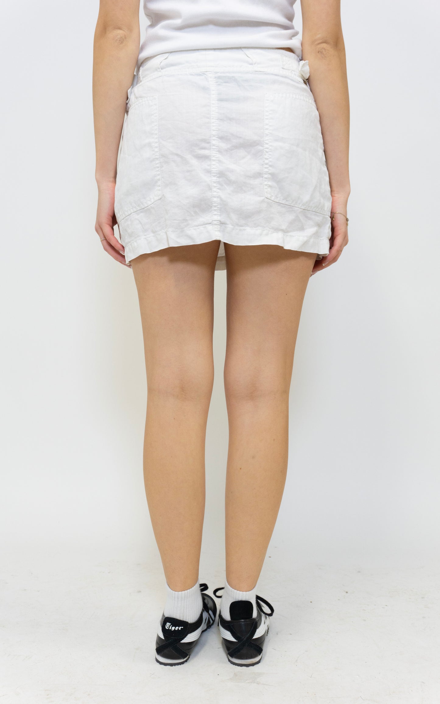White Cargo Skirt