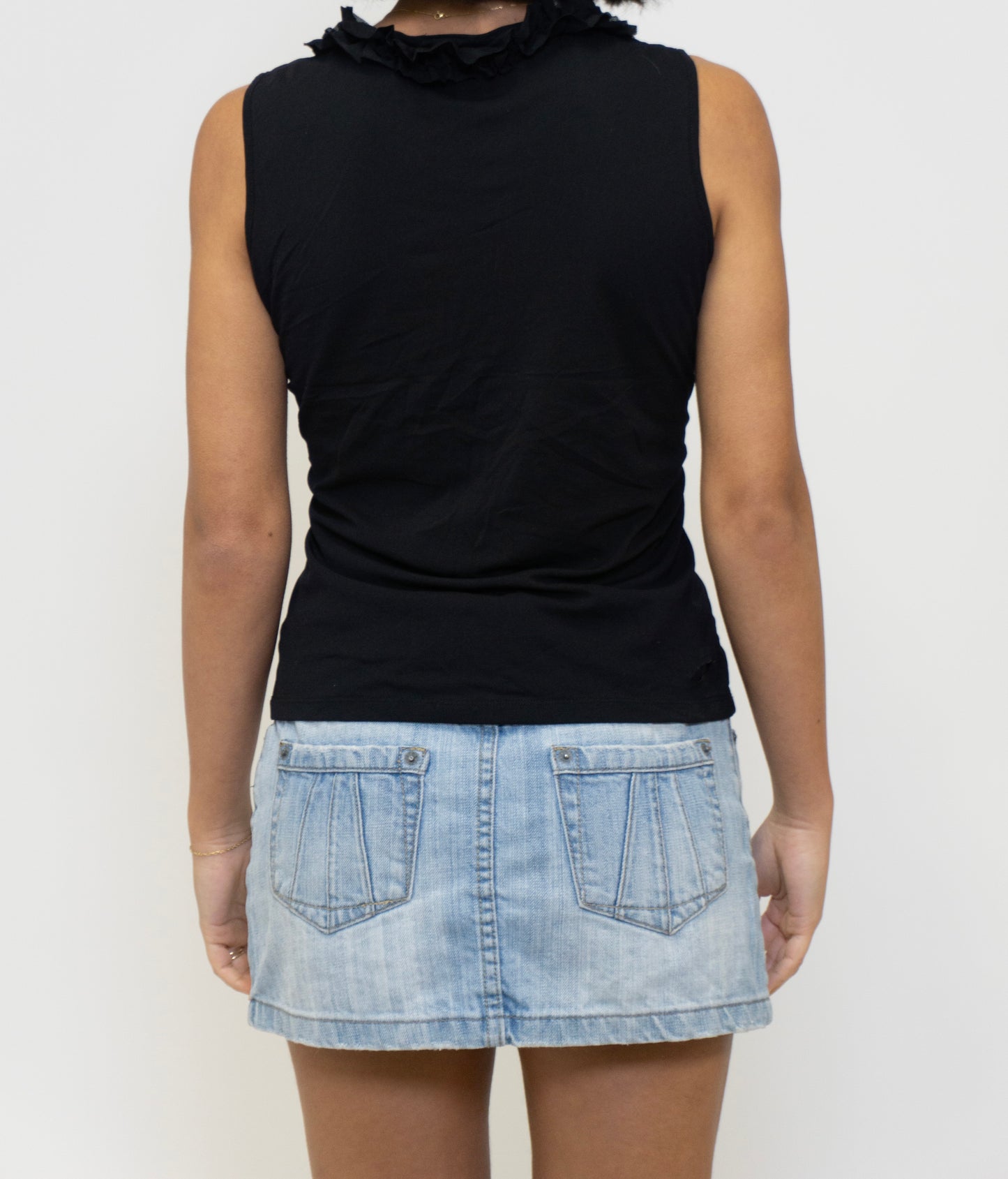 Black Ruffled Top