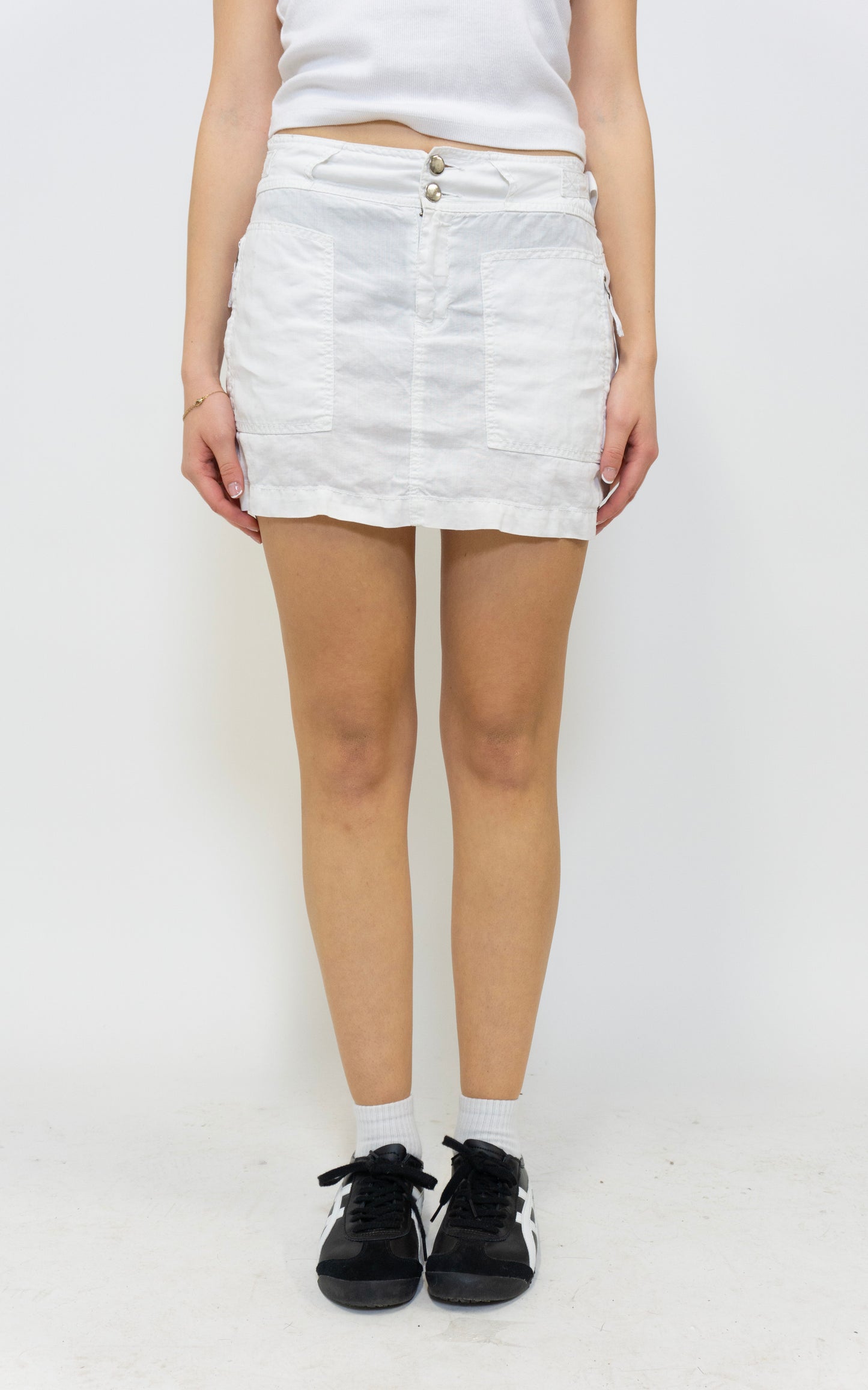 White Cargo Skirt