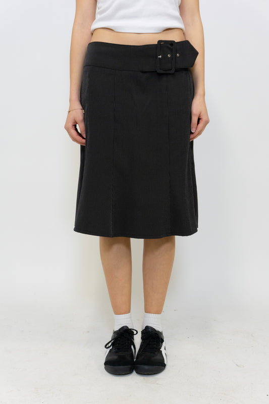 Dark Grey Belt Skirt