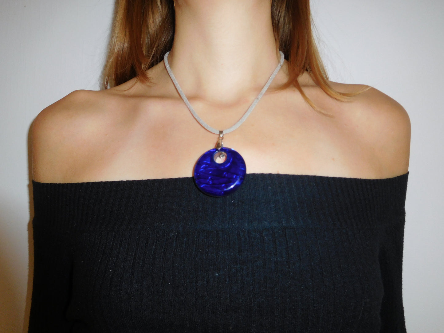 Reversible Blue and Gray Necklace