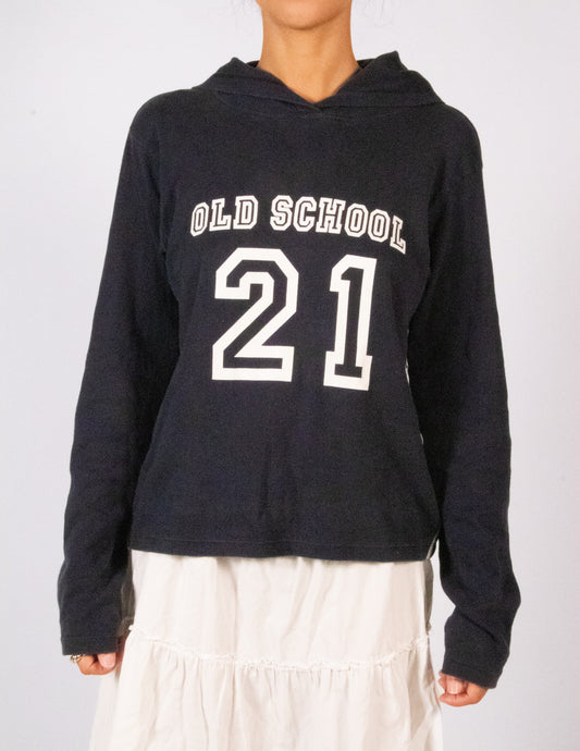 Navy Blue Hooded Longsleeve