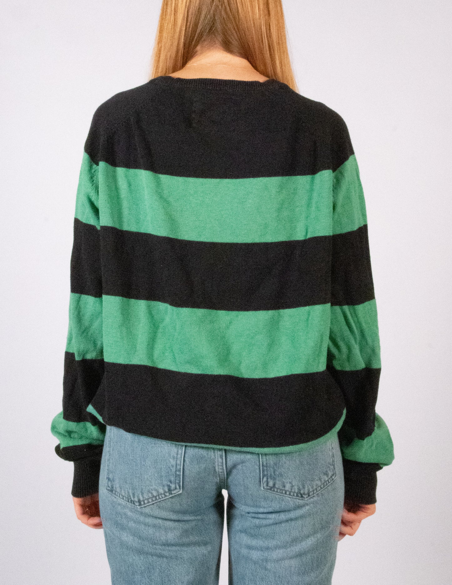 Blue and Green Striped Sweater