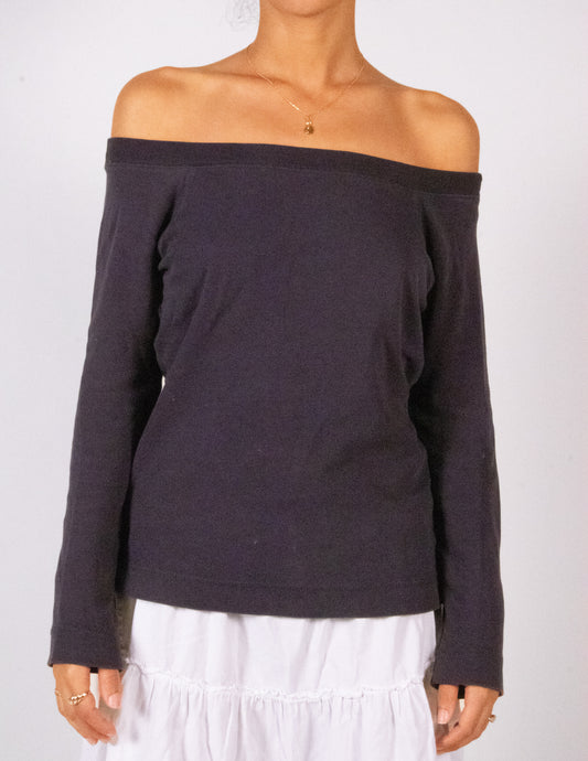 Navy Blue Off the shoulder