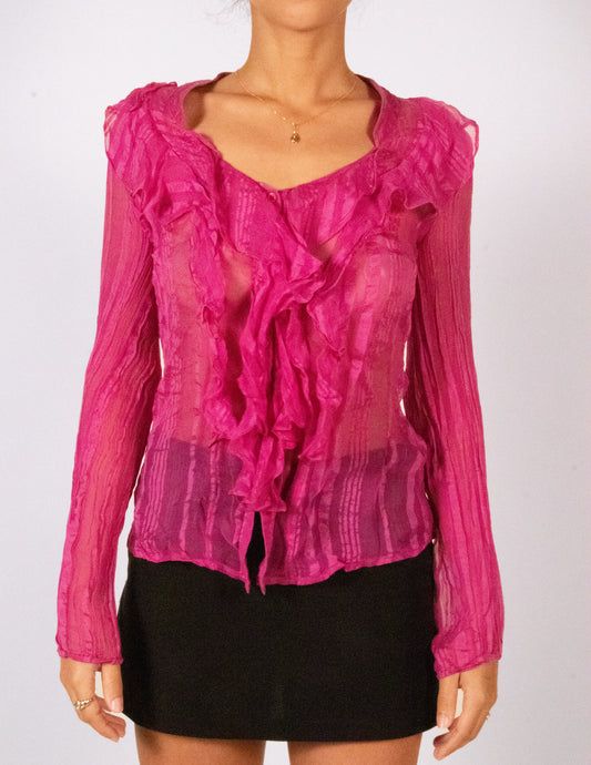 Hot Pink Ruffles Shirt