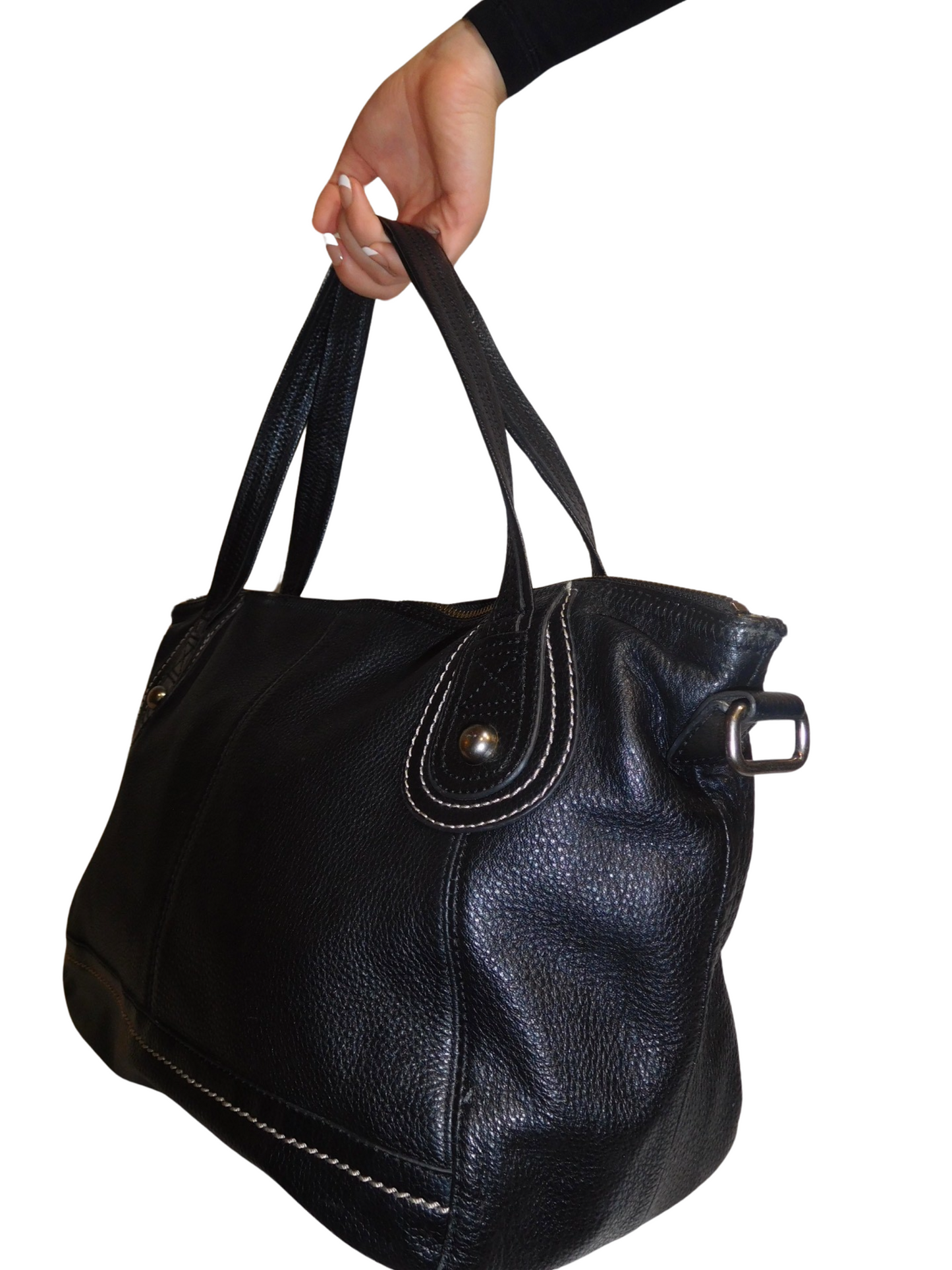 Large Black Leather Bag