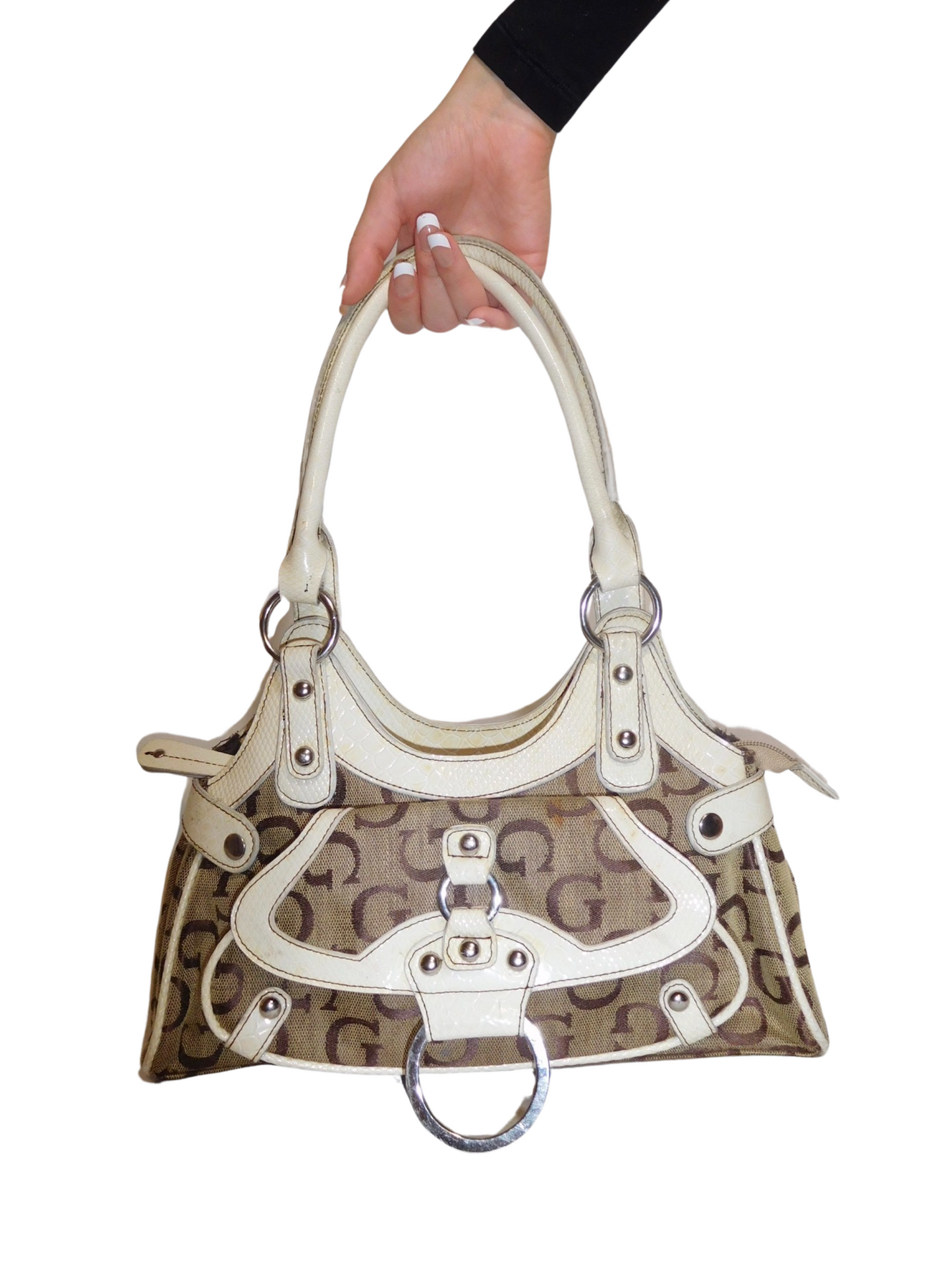 Guess Brown and Cream Logo Purse