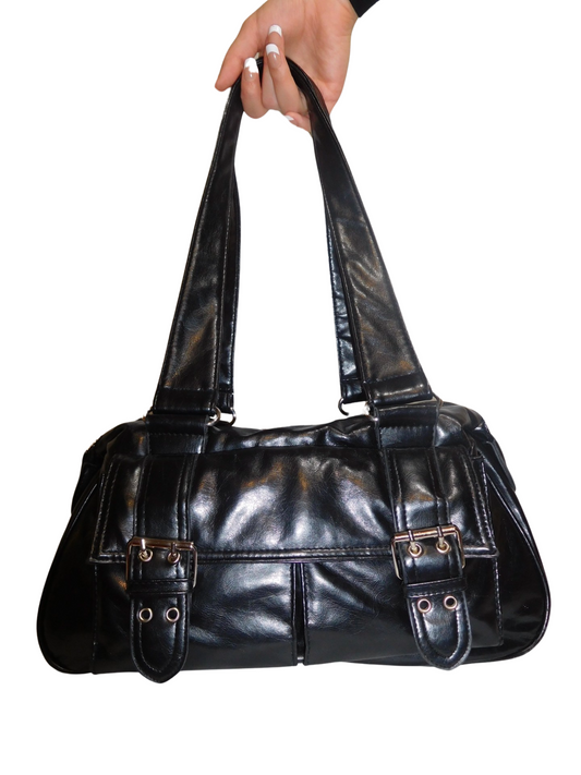 Black Faux-Leather Purse