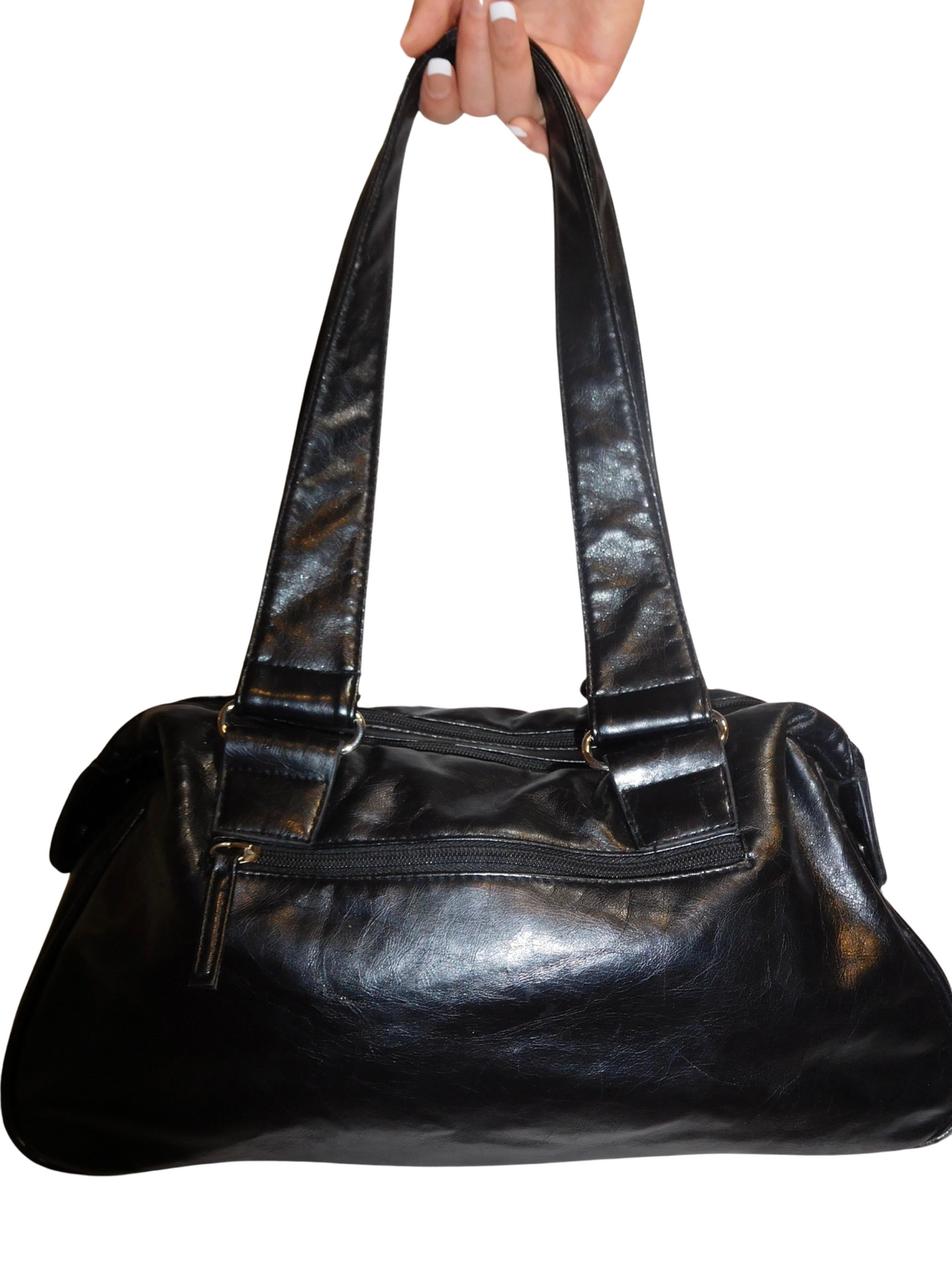 Black Faux-Leather Purse