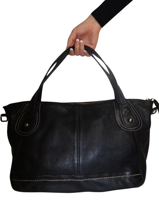 Large Black Leather Bag