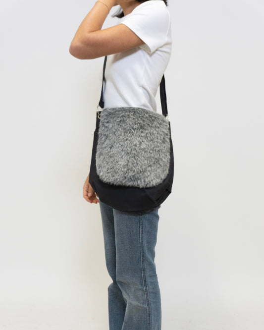 Faux fur crossbody bag