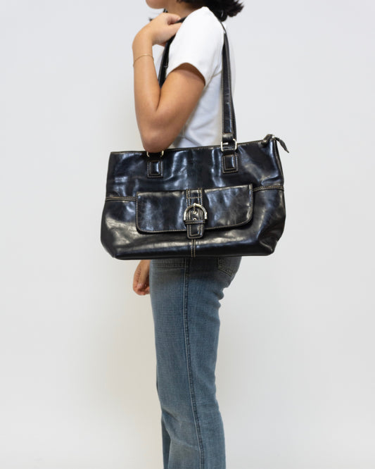 Black leather purse