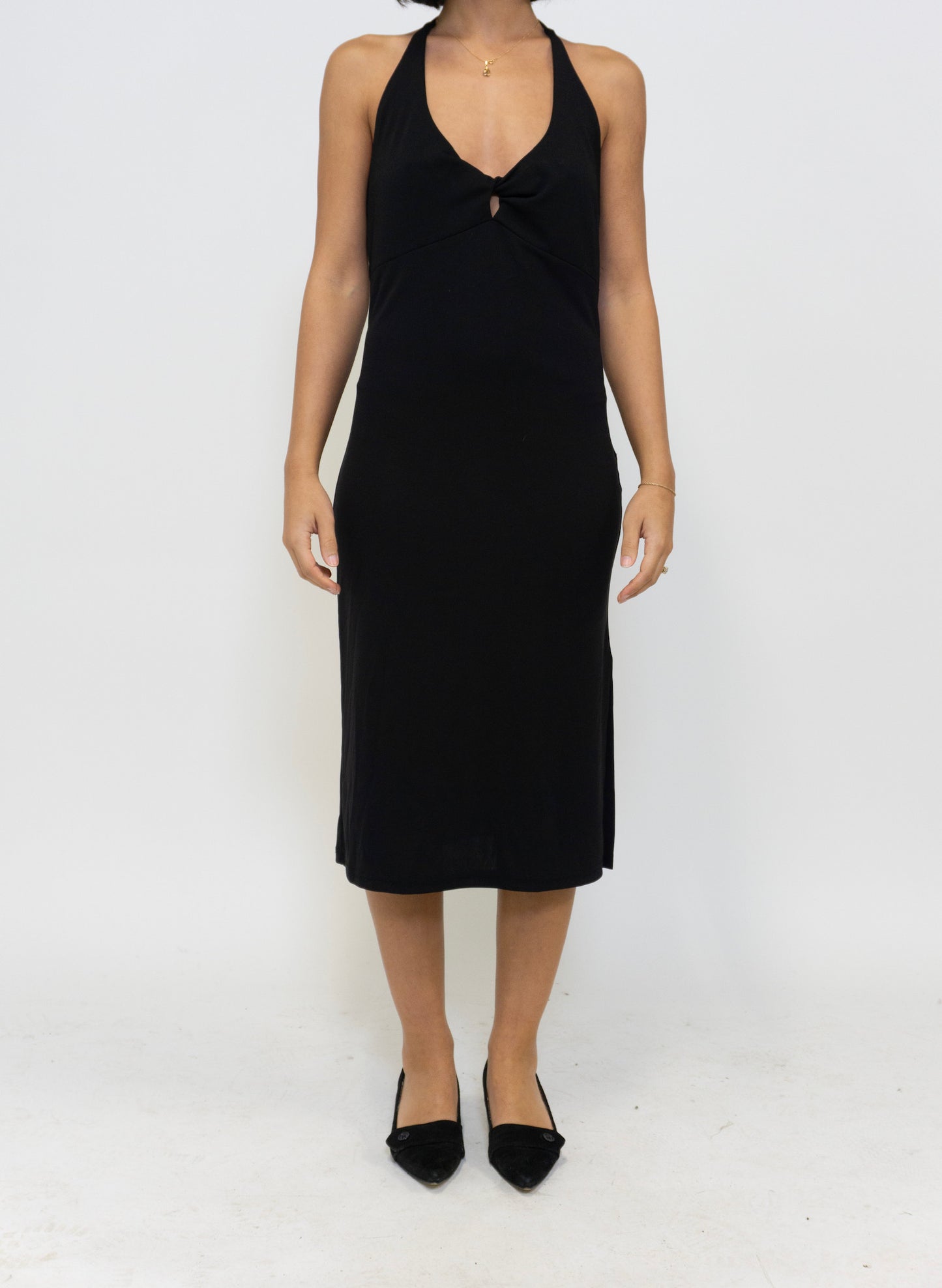 Black Open Back Dress