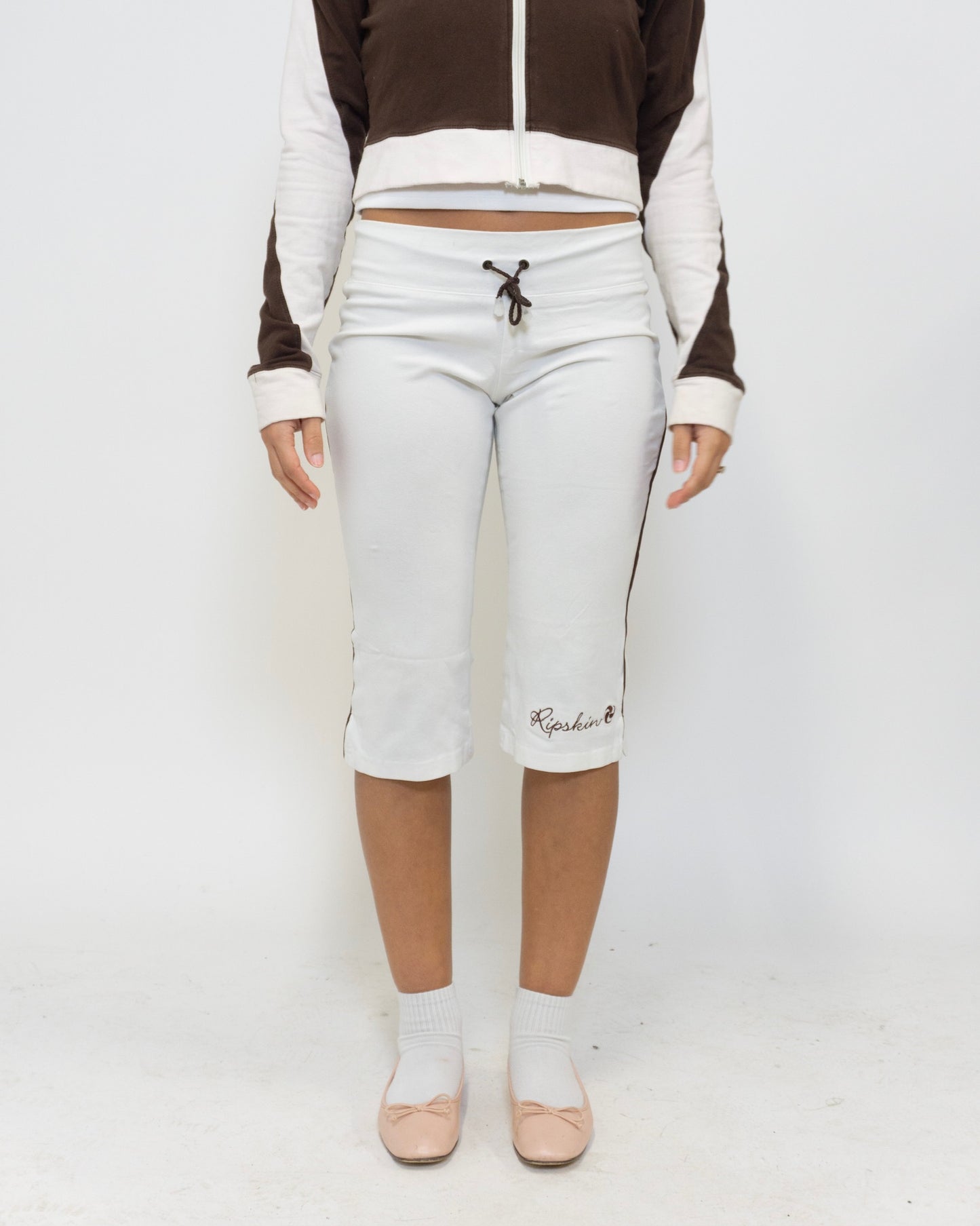 White Brown Capri