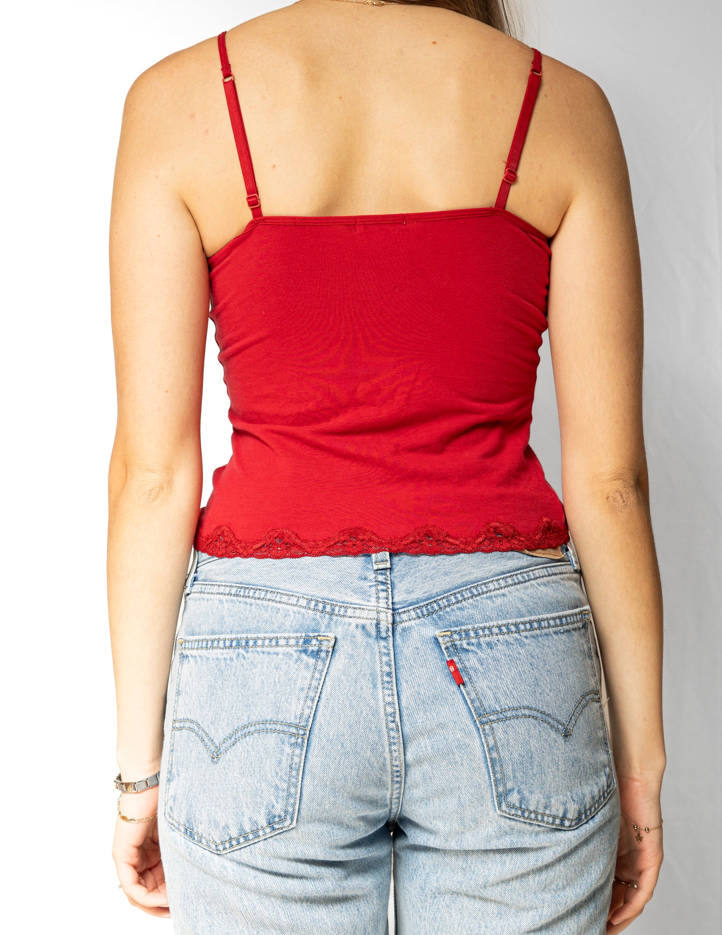 Red Lace Trim Cami