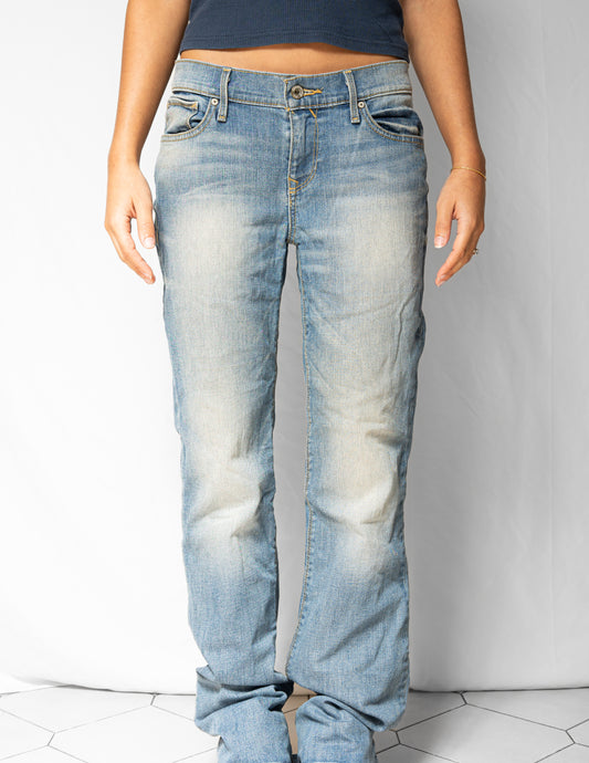 Washed Blue Guess Flared Jeans