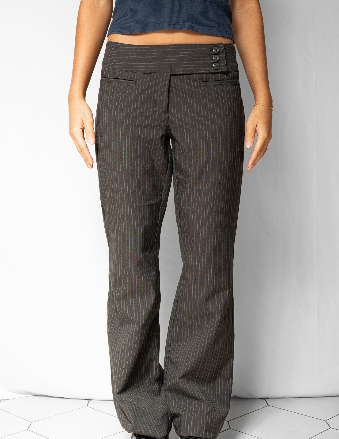 Grey Pinstriped Pants