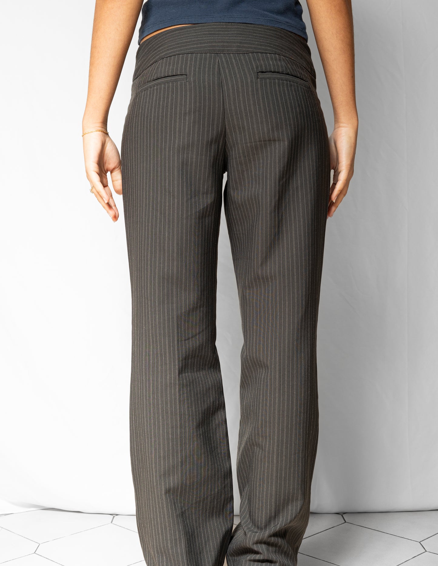 Grey Pinstriped Pants