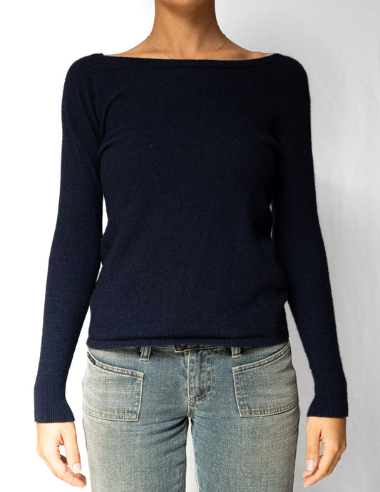 Navy Blue Back Bows Sweater