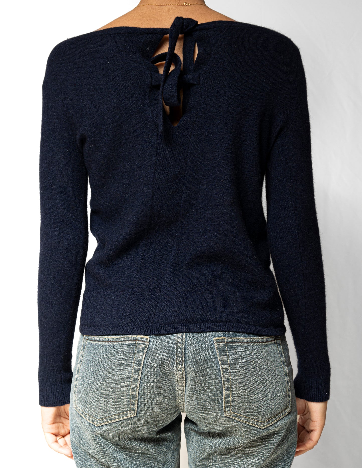 Navy Blue Back Bows Sweater