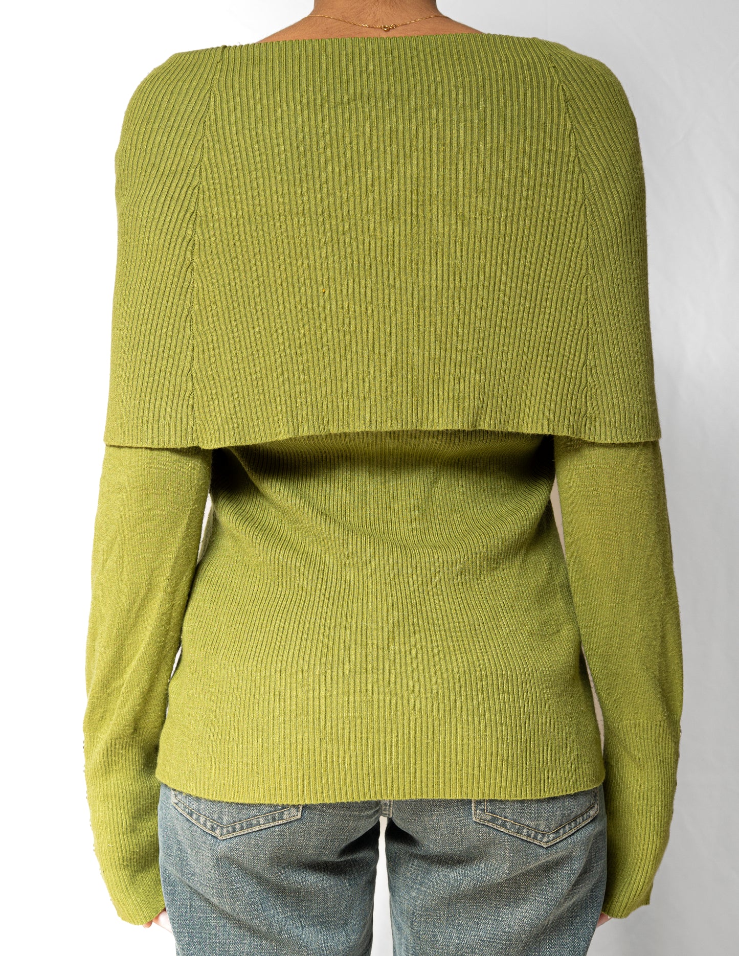 Green Off The Shoulder Sweater