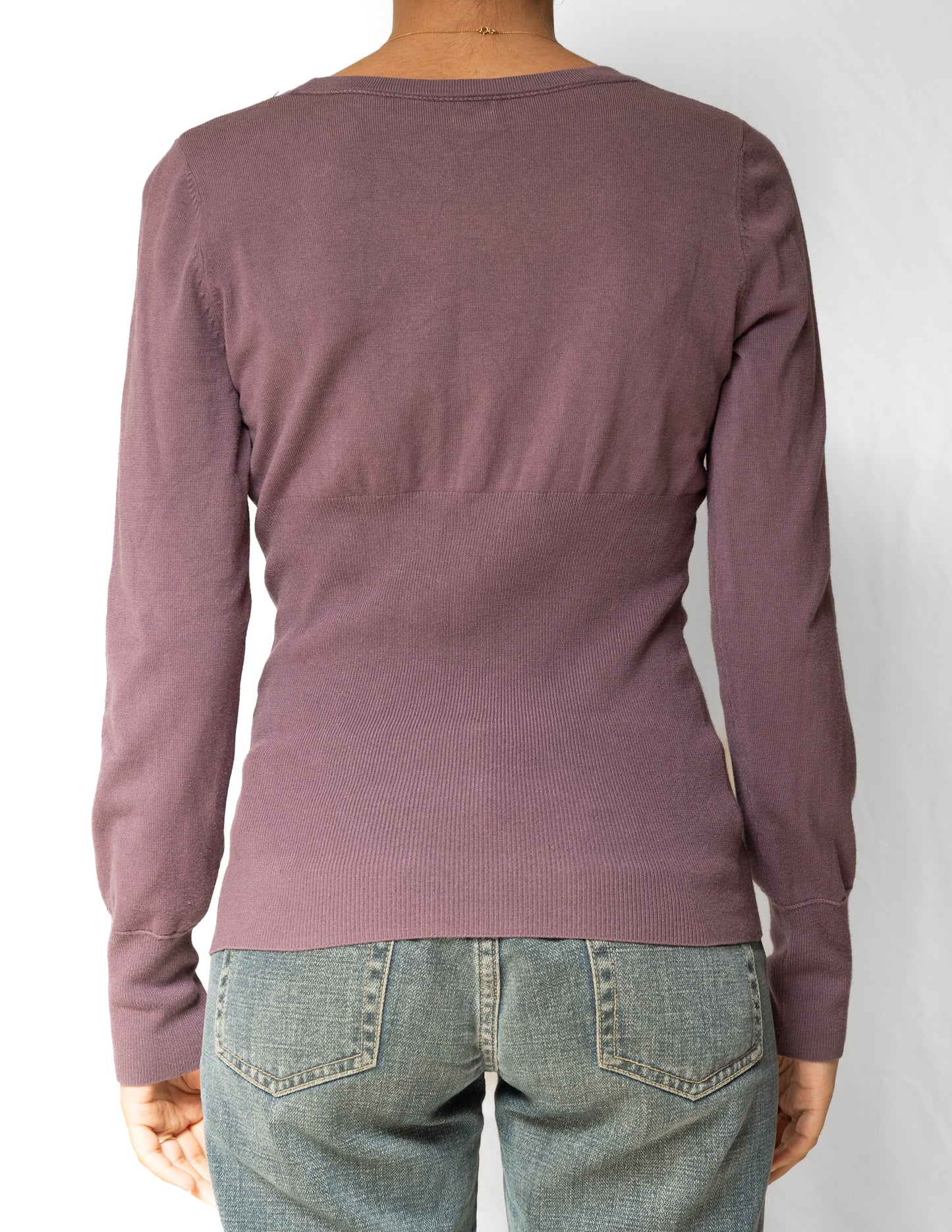 Purple Front Bow Sweater