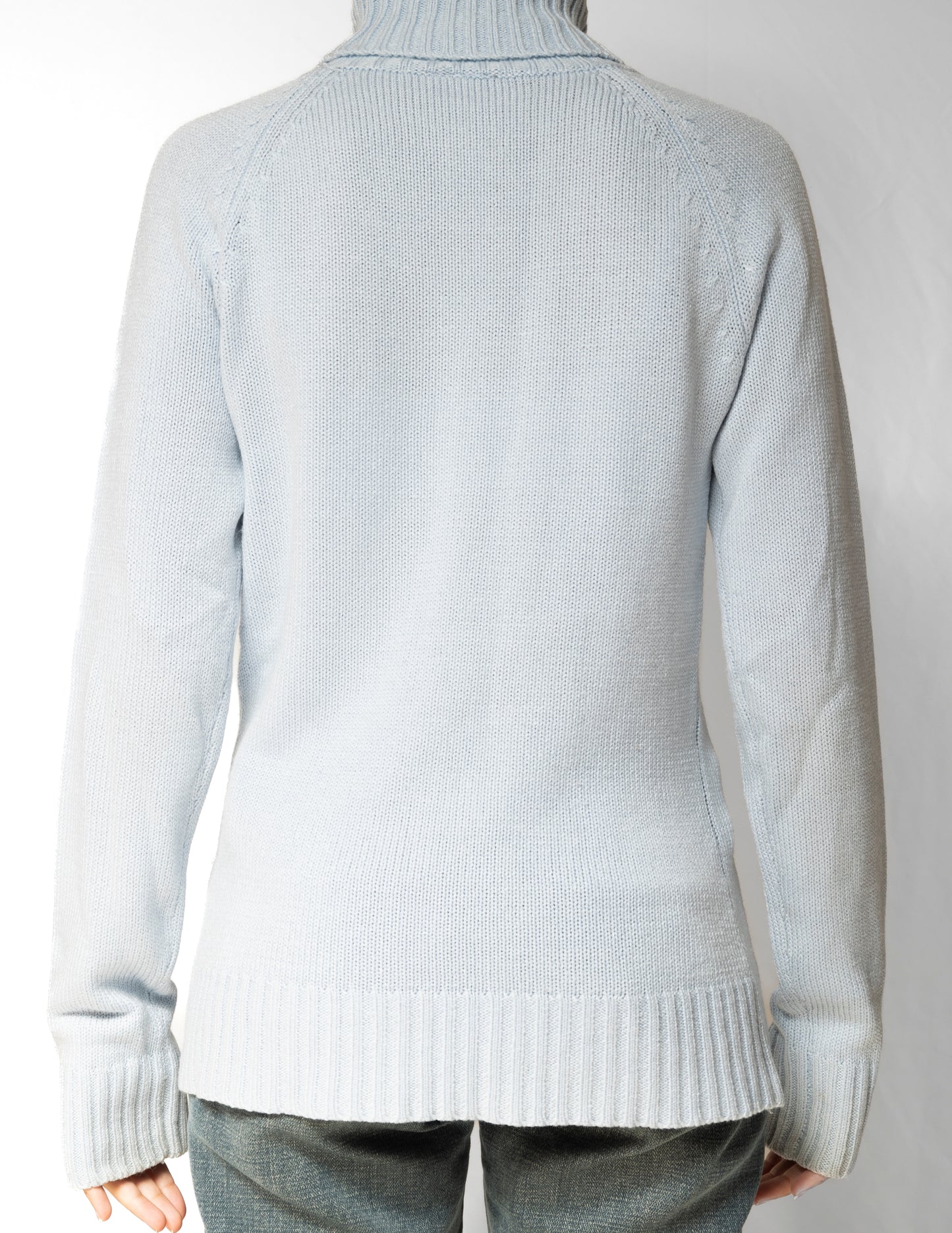 Light Blue Graphic Turtle Neck