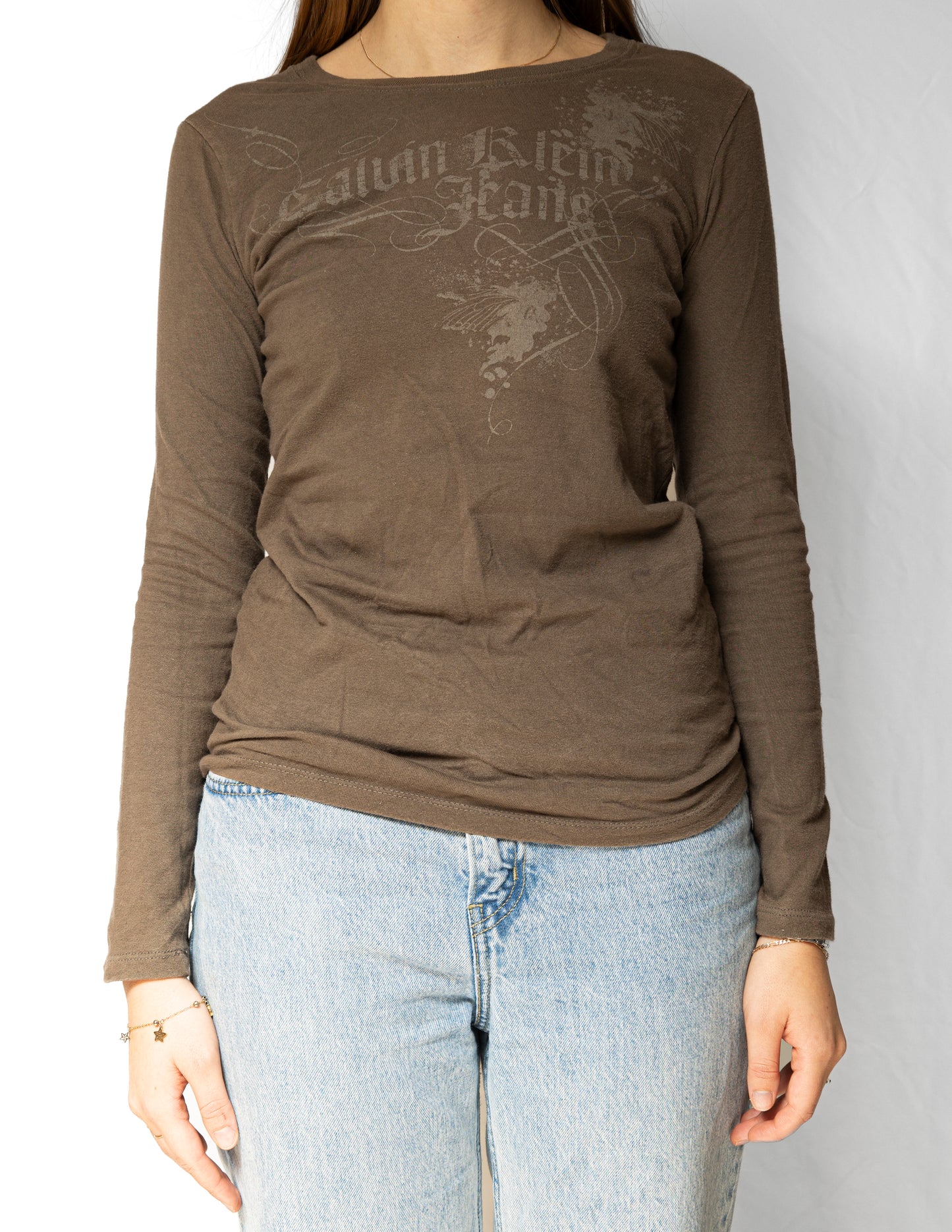 Light Brown Graphic Long Sleeve