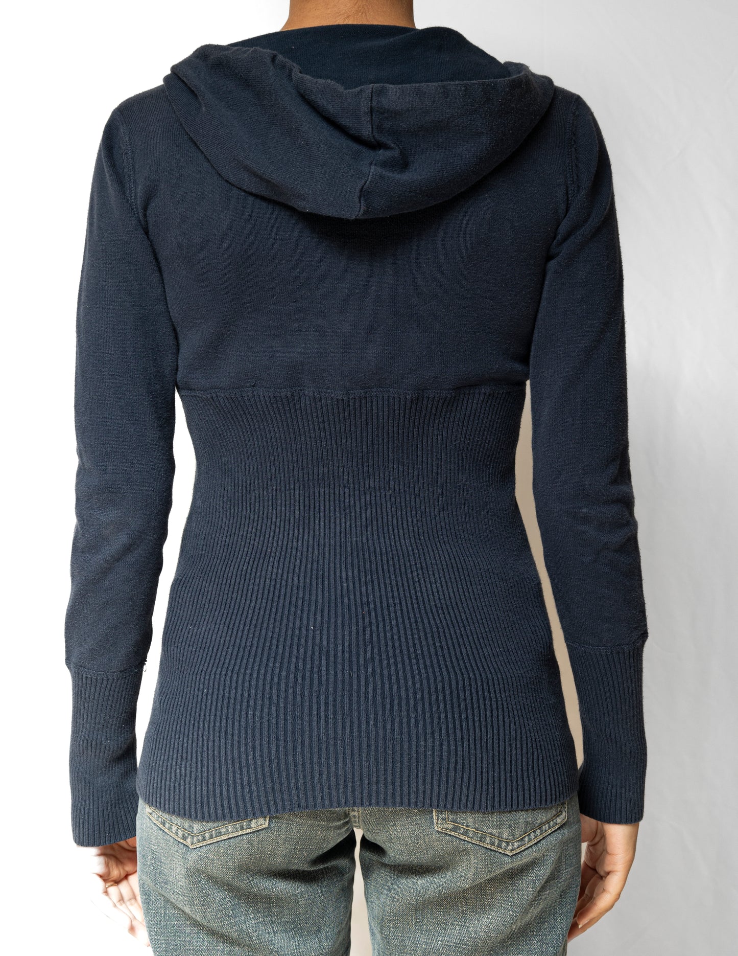 Navy Blue Hooded Long Sleeve