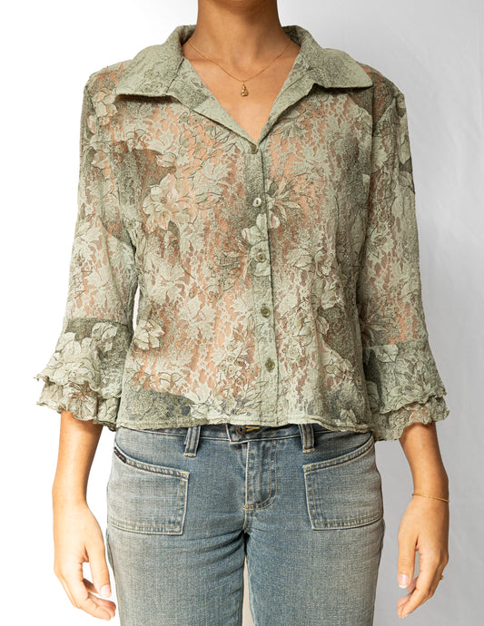 Green Lace Blouse